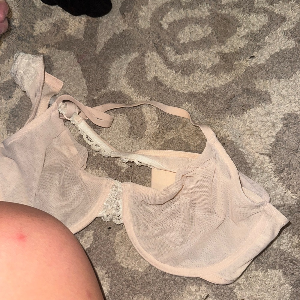 Aerie Lace Trim Bra - Cream